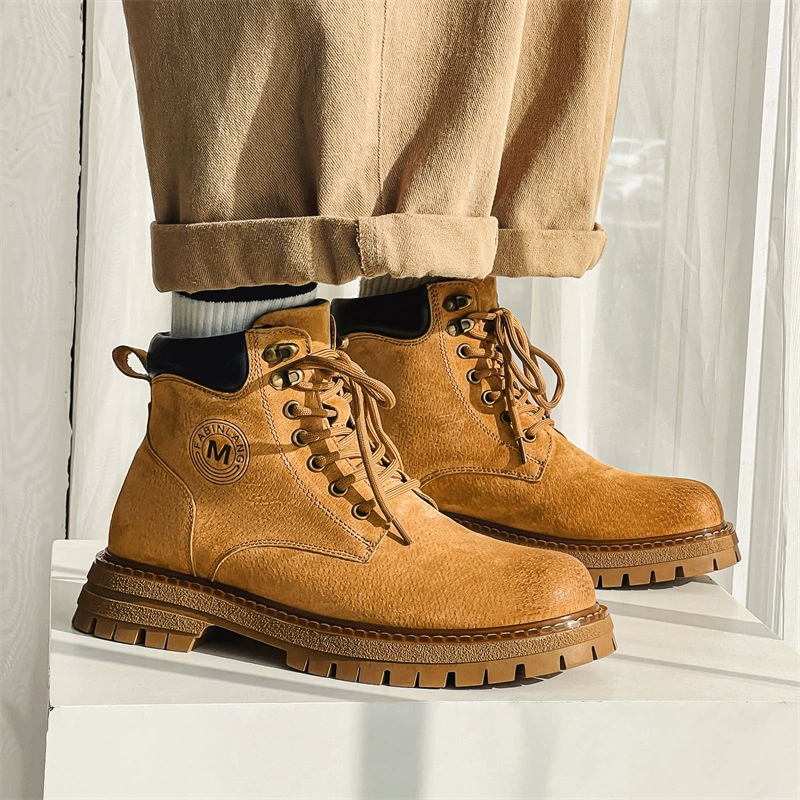 Британский стиль ретро с толстой подошвой ботинки ревеня мода высокий смысл ботинки Martin 2024 летние новые молодежные дикие ботинки
