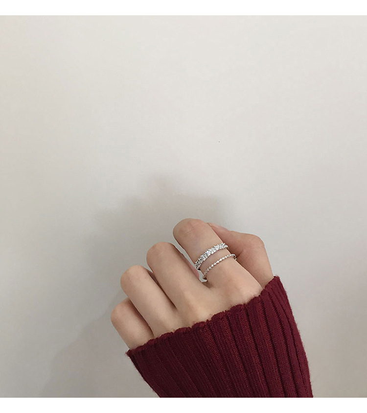 Square, Petal Pattern Women'S Gender Plating, Inlay Design Simple Style Square Petal Copper Zircon Open Ring In Bulk