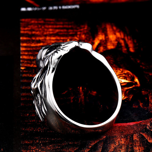 beier foreign trade stainless steel domineering lion men's ring wholesale cross-border trendy men's fashion animal titanium steel ring