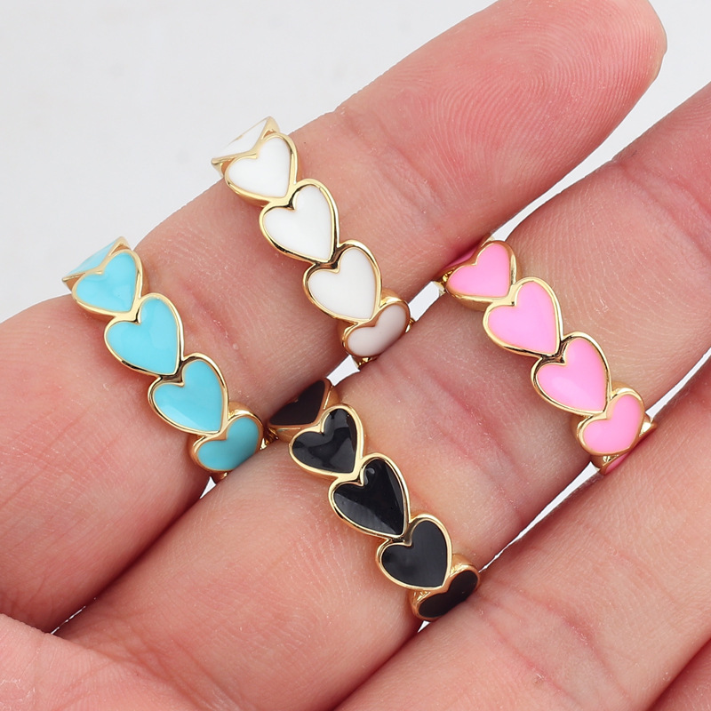 Fashion Heart Shape Copper Plating Open Ring 1 Piece