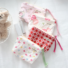 韩系可爱蝴蝶结零钱包便携随身证件包卡包高颜值女士补妆袋小布包