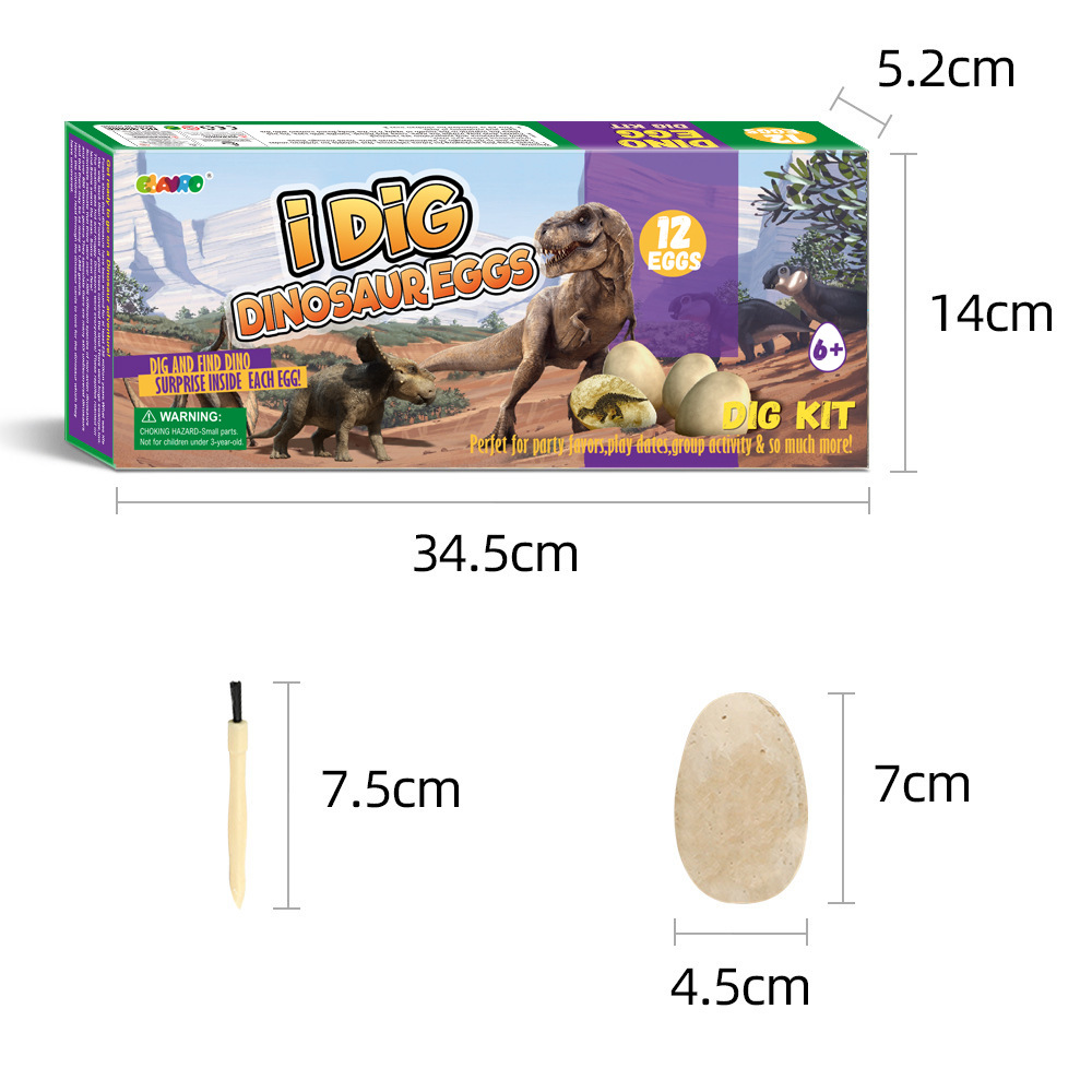 Excavación transfronteriza juguetes arqueológicos yeso huevo de dinosaurio al por mayor caja ciega fósil niños niño puesto regalos hechos a mano