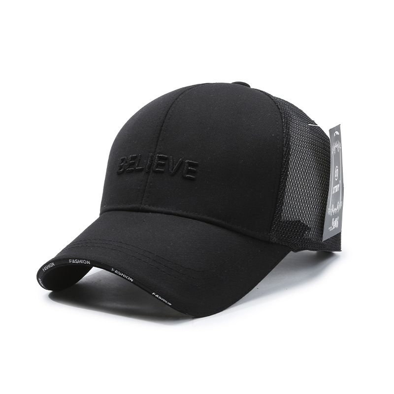 Mesh Baseball Cap For Women Outdoor Travel Sun Hat Thin Breathable Duckbill Cap With Embroidered Lettering Sports Hat_voghion.com