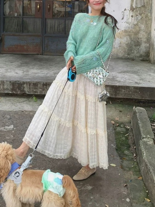 theWang羊驼毛羊毛套头针织衫毛衣女2025早秋氛围感穿搭镂空上衣|undefined