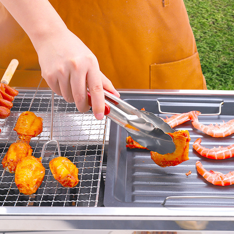 Cocina clip de comida de acero inoxidable para el hogar clip de barbacoa coreano clip de pan multifunción clip de buffet