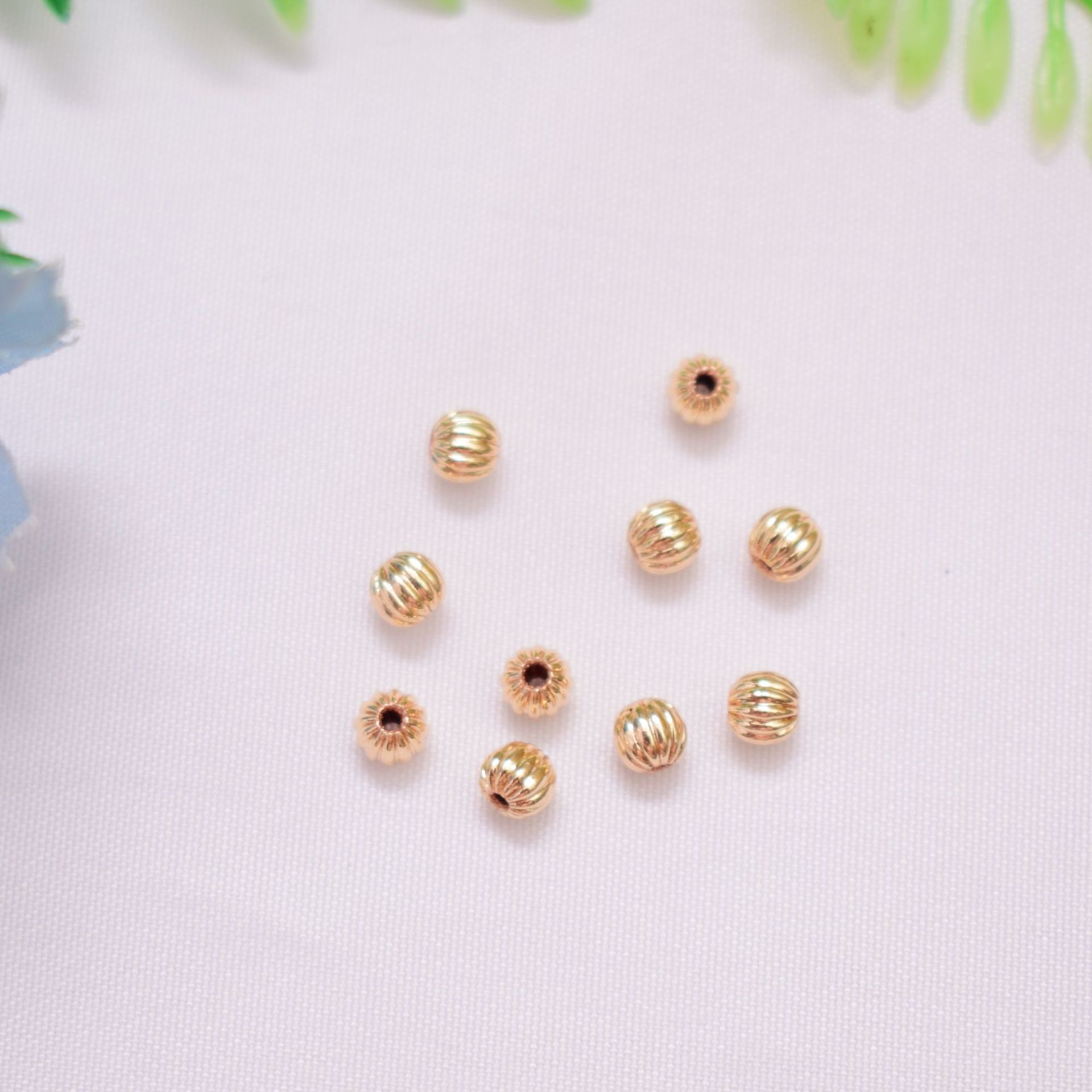 DIY Jewelry Accessories Classification 100 PCS/Package Diameter 3mm Diameter 4mm Diameter 5mm Copper 14K Gold Plated 18K Gold Plated Solid Color DIY Jewelry Accessories Beads