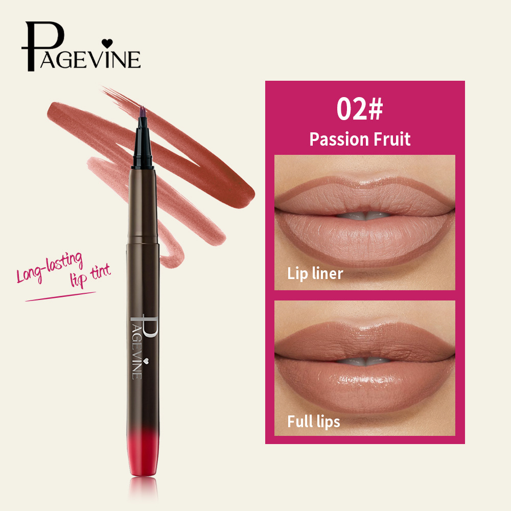PAGE VINE Brush Lip Liner TK lápiz labial impermeable, anti-contracción, comercio exterior, no decoloración, humectante, suave niebla lápiz labial