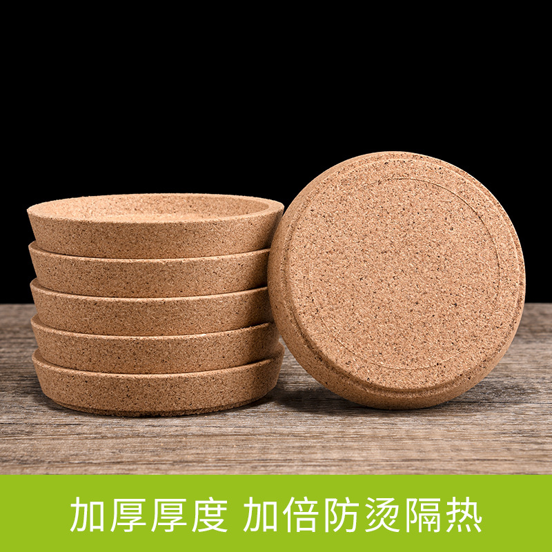 Ronda de corcho montaña de corcho cóncavo posavasos tridimensional anti-escaldadura corcho portavasos Amazon Venta caliente muestra gratis