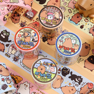 Fangdao Dolphin Door Crazy Sensation Series Exquisite Gold Foil Tape Capybara Washi Tape Material Journal Decoration Stickers