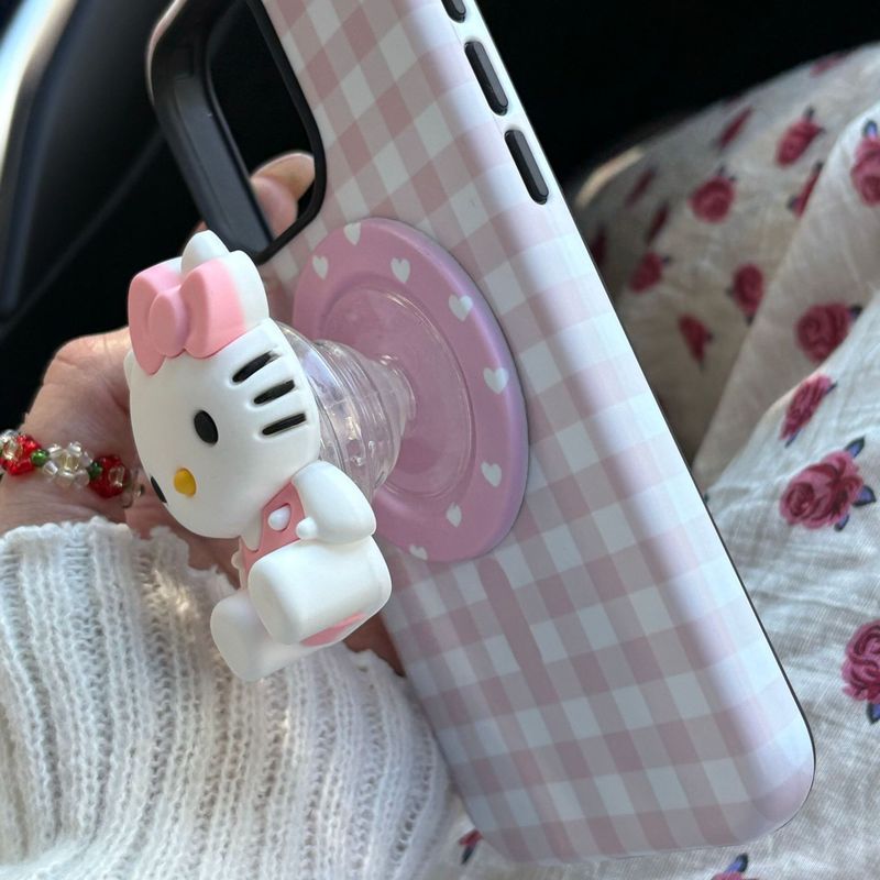 可爱卡通硅胶kitty猫支架适用magsafe磁吸手机壳桌面懒人神器创意|undefined