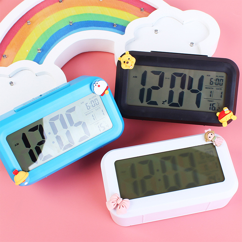 new pattern Simplicity Clever charge Lazy man Snooze alarm clock Mute Backlight Electronic clock originality Digital Clock gift