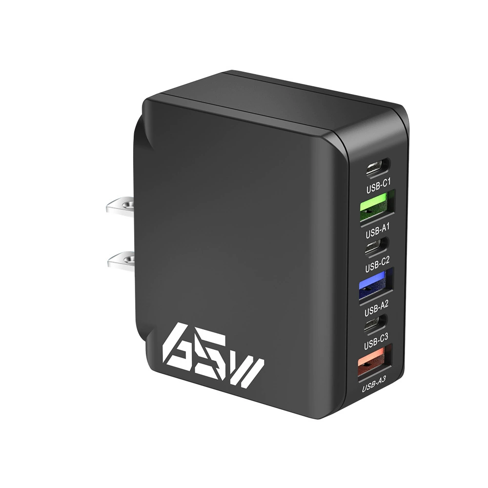 Кросс-бордер 3PD+3USB сетевое зарядное устройство многоразъемное европейский, американский и британский стандарт зарядной головки печатанный адаптер 65W