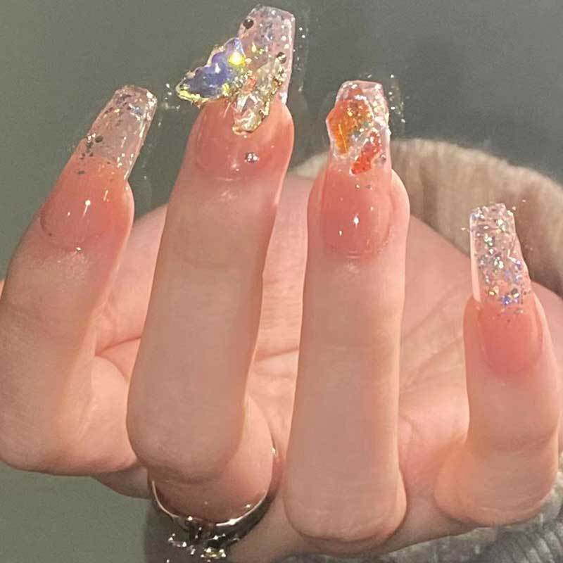 Yiyi Dance 10 piezas de uñas hechas a mano, terapia de luz, uñas, dopamina, uñas, uñas, parches al por mayor