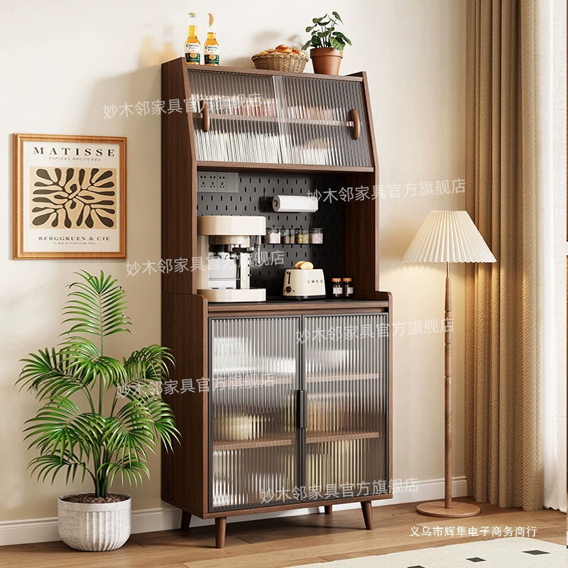 Встроенный настенный кухонный шкаф для хранения, чайный шкаф для гостиной, современный китайский буфет, многофункциональный шкаф для хранения из цельного дерева