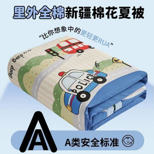 100 inside and outside cotton summer cool quilt filled cotton children's Xinjiang cotton quilt single machine washable double summer
