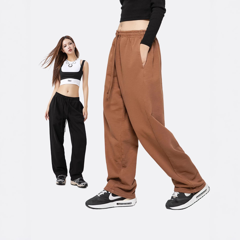 Outdoor Quick-Dry Sports Casual Pants for Men and Women, Bamboo Cotton Loose Simple Sports Pants, Trendy Solid Color Versatile Long Pants