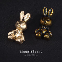 Metal Rabbit-Shaped Button Fashion Coat Button Children's Jacket Personalized Decorative Button Wholesale