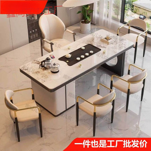 Light Luxury Rock Plate Tea Table Integrated Set Balcony Tea Table Modern Simple Living Room Office Tea Table Tea Cabinet