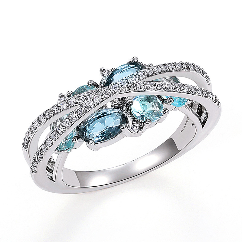 Double Layer Geometric Ring Elegant Hollow X-shaped Jewellery_voghion.com