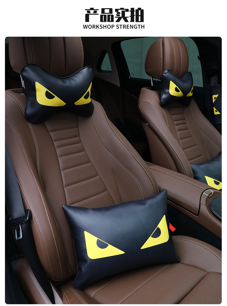 Wholesale Cartoon Memory Foam Car Headrest Lumbar Cushion Cute Car Waist Support Cushion Neck Pillow Headrest
