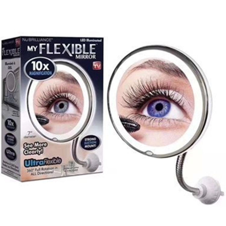 10 times 10X magnifying LED fill light makeup mirror dressing mirror Beauty Mirror with light bathroom mirror with suction cup