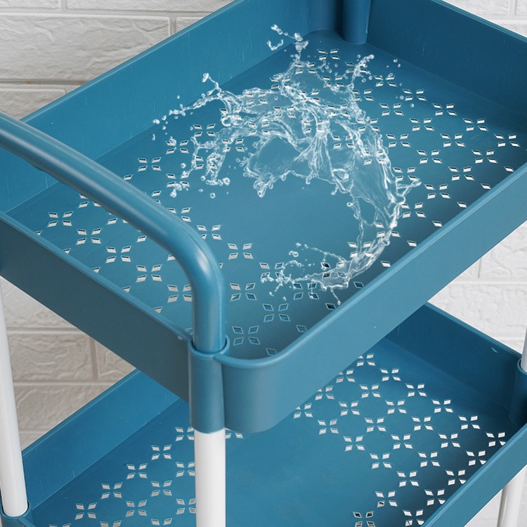 Cochecito con ruedas de piso para el hogar Estante de almacenamiento de carro de acrílico móvil Estante de espacio para la cocina de la sala de estar