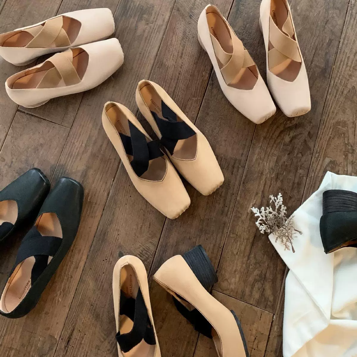 【sheii苏茵茵】升级版~猪鼻子马皮交叉带粗跟玛丽珍芭蕾鞋女单鞋