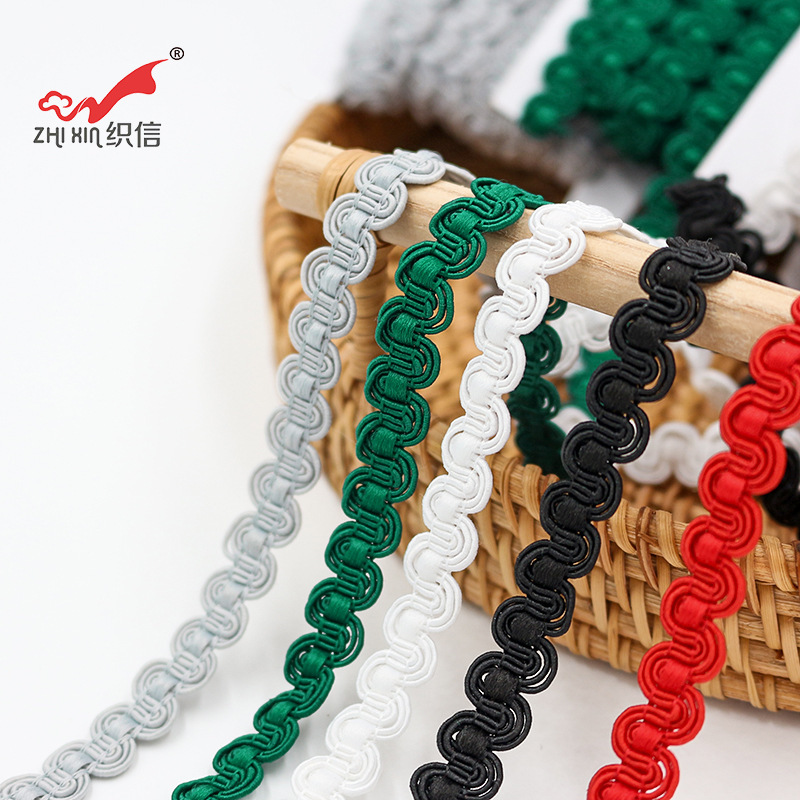 10 meters a card 1cm wide S-shaped wave small lace curtain pillow lace sofa edge Welt webbing accessories