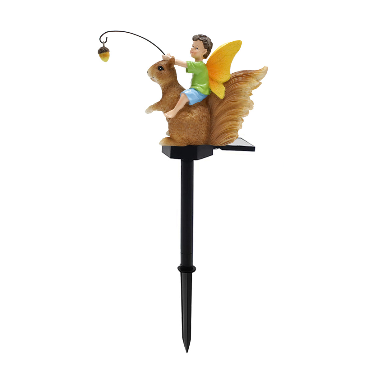 American country solar light Squirrel Boy plug-in garden solar flower arrangement decoration cartoon animal  lot