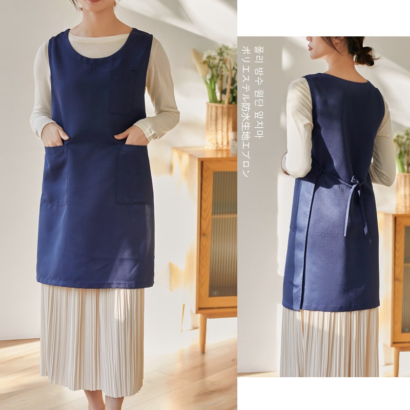 Delantal de tela impermeable de poliéster engrosado para el hogar de estilo japonés coreano floral transfronterizo amazon comercio exterior nuevo