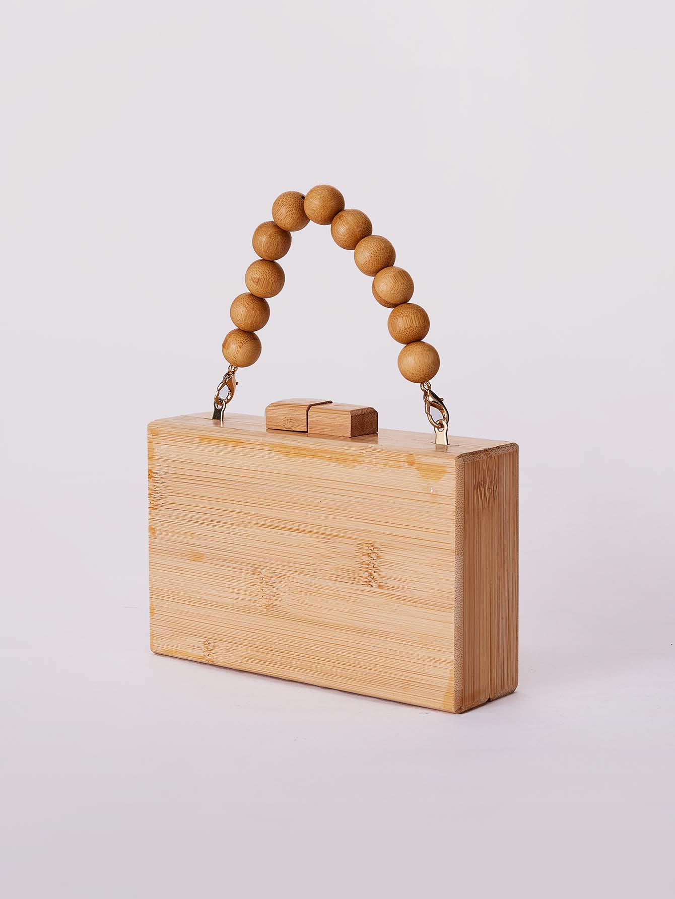 Light Luxury Bamboo Handbag – Vintage Style Crossbody Shoulder Bag With Magnetic Closure, Snake Print Detailing, And Cotton Lining For Everyday Use_voghion.com