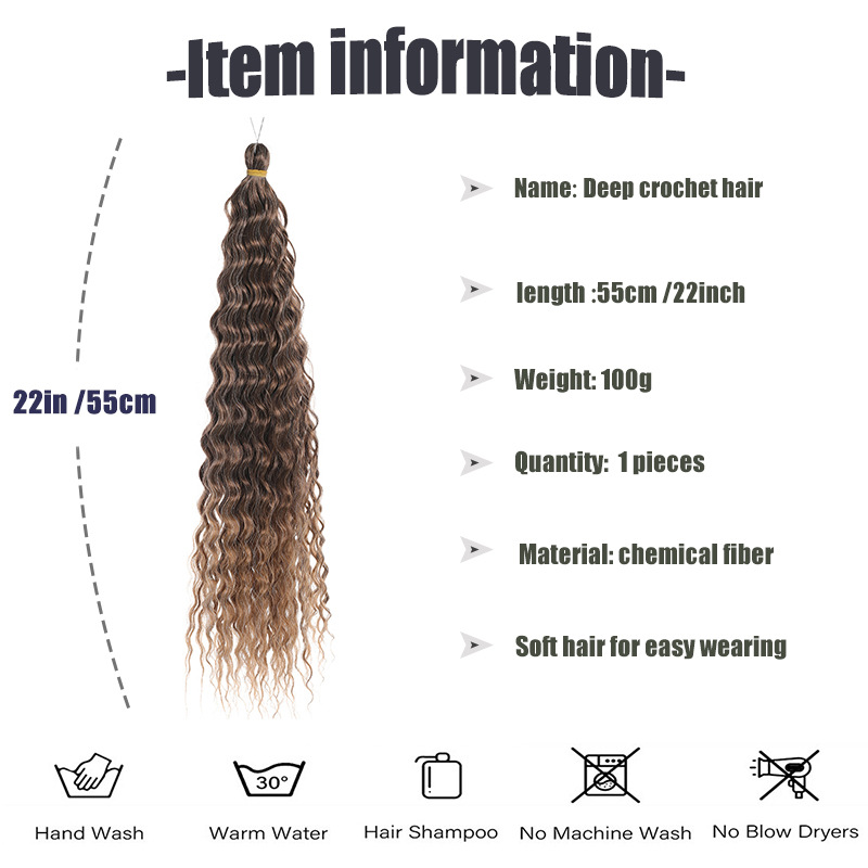 Hair Extensions Dreadlocks Braided Hair Wigs For Women Crochet Hair Deep Curly Braided Hair_voghion.com