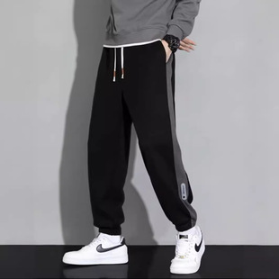 Men's Summer Thin Waffle Pants Trendy Brand Sports Casual Loose Cropped Jogger Sweatpants