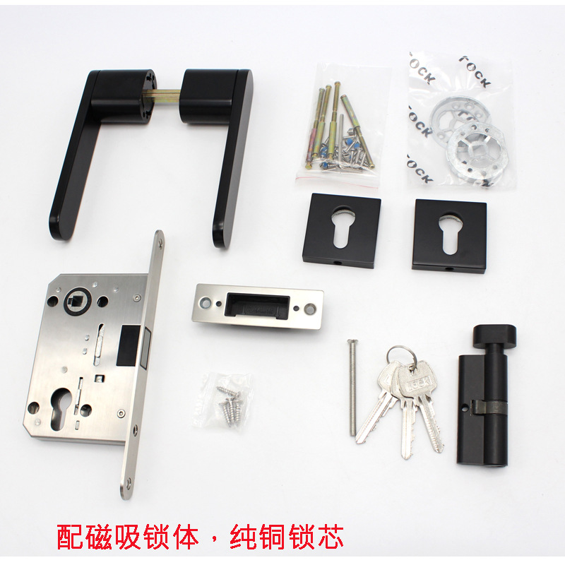 Fabricante personalizado aleación de zinc sólida manija ovalada manija silenciosa absorción tipo separación cerradura interior minimalista