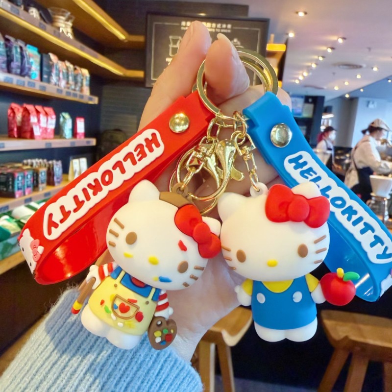 Llavero de Peluche de Gato Kuromi de Sanrio de Tercera Generación, Colgante para Llaves de Coche, Pequeño Regalo para Estudiantes