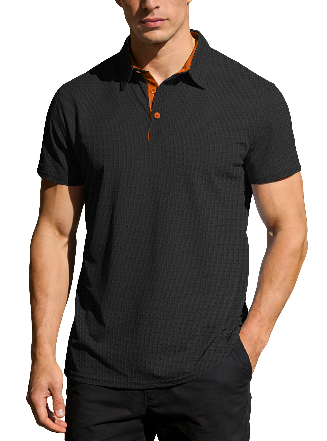 Ropa de hombre transfronteriza verano nuevo hombre europeo y americano Casual polo camiseta a rayas blusa con collar camiseta de manga corta europea