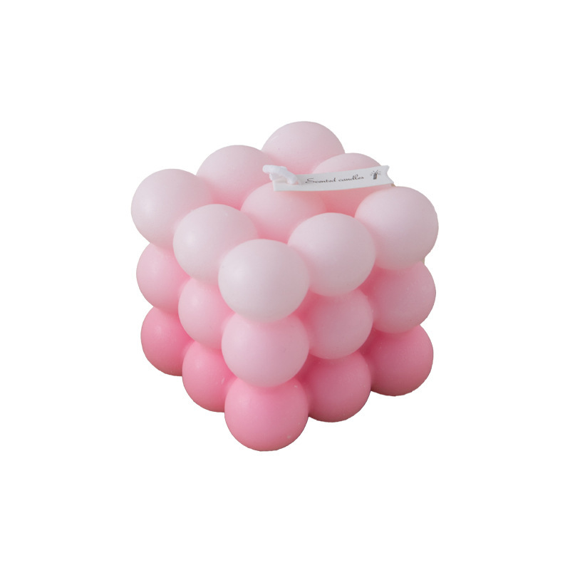 Velas aromáticas cúbicas transfronterizas al por mayor, regalos de cumpleaños, adornos creativos populares, accesorios para fotos DIY, degradado