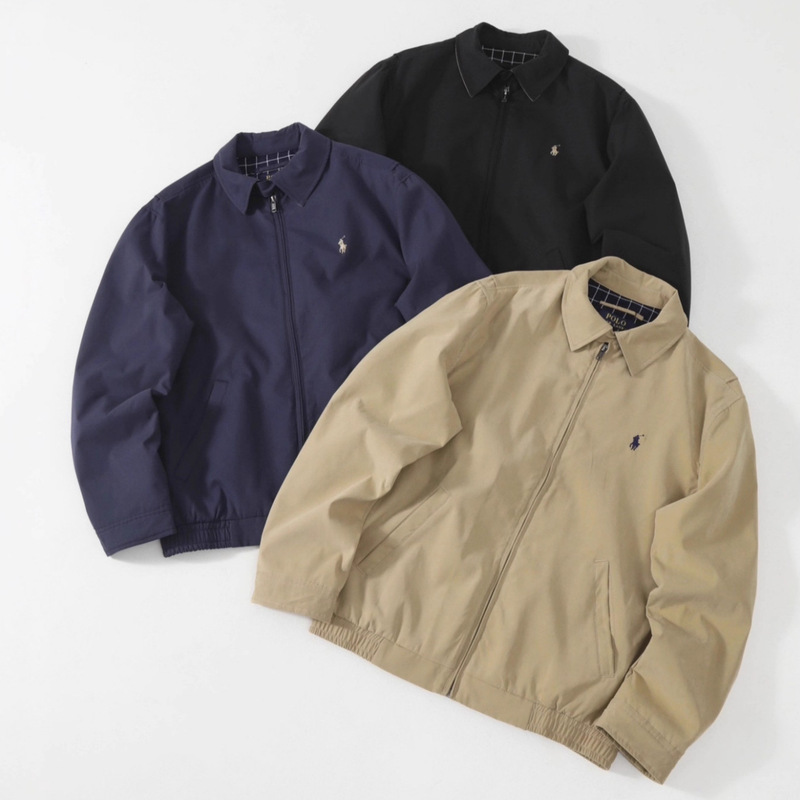 Correct Version Cross-Border Rl Lapel Jacket Men's Classic Style Old Cadre Zipper Jacket