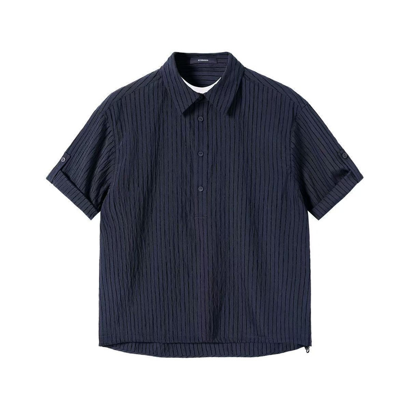2026 Men's Summer Hot-Selling Simple Breathable Short-Sleeve Shirt with a Faux Two-Piece Design, Slightly Loose Style, Stylish