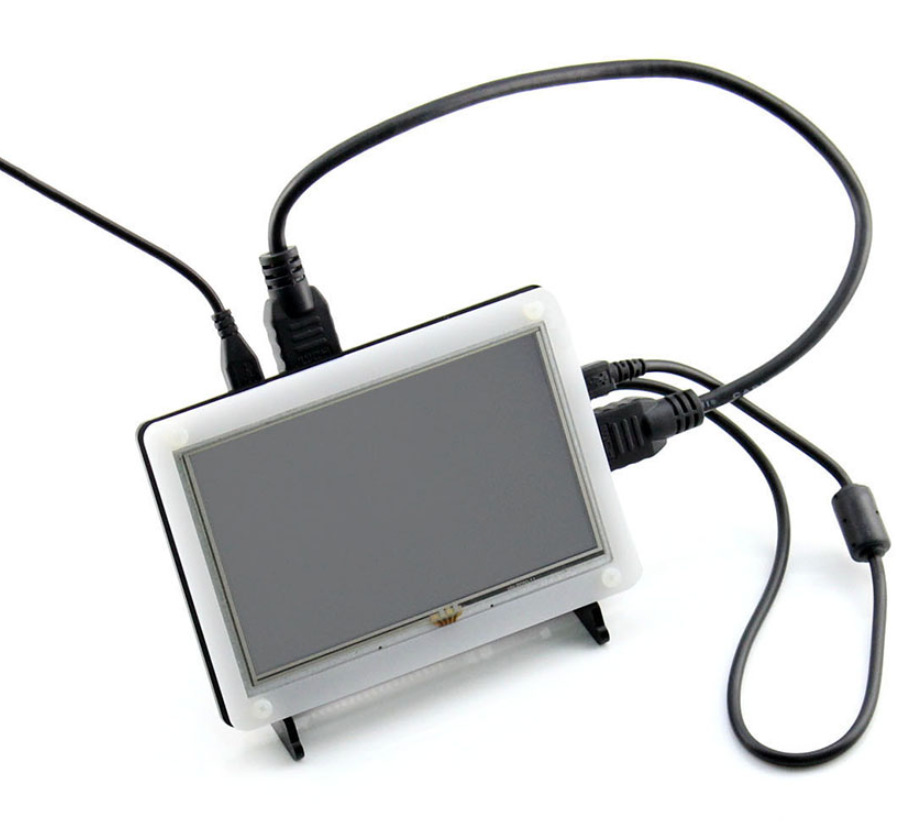 树莓派5寸触摸屏B型黑白亚克力外壳适用微雪的5inch HDMI LCD (B)