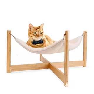 跨境实木猫床宠物猫窝木质四季通用落地式猫吊床木制可拆卸猫垫
