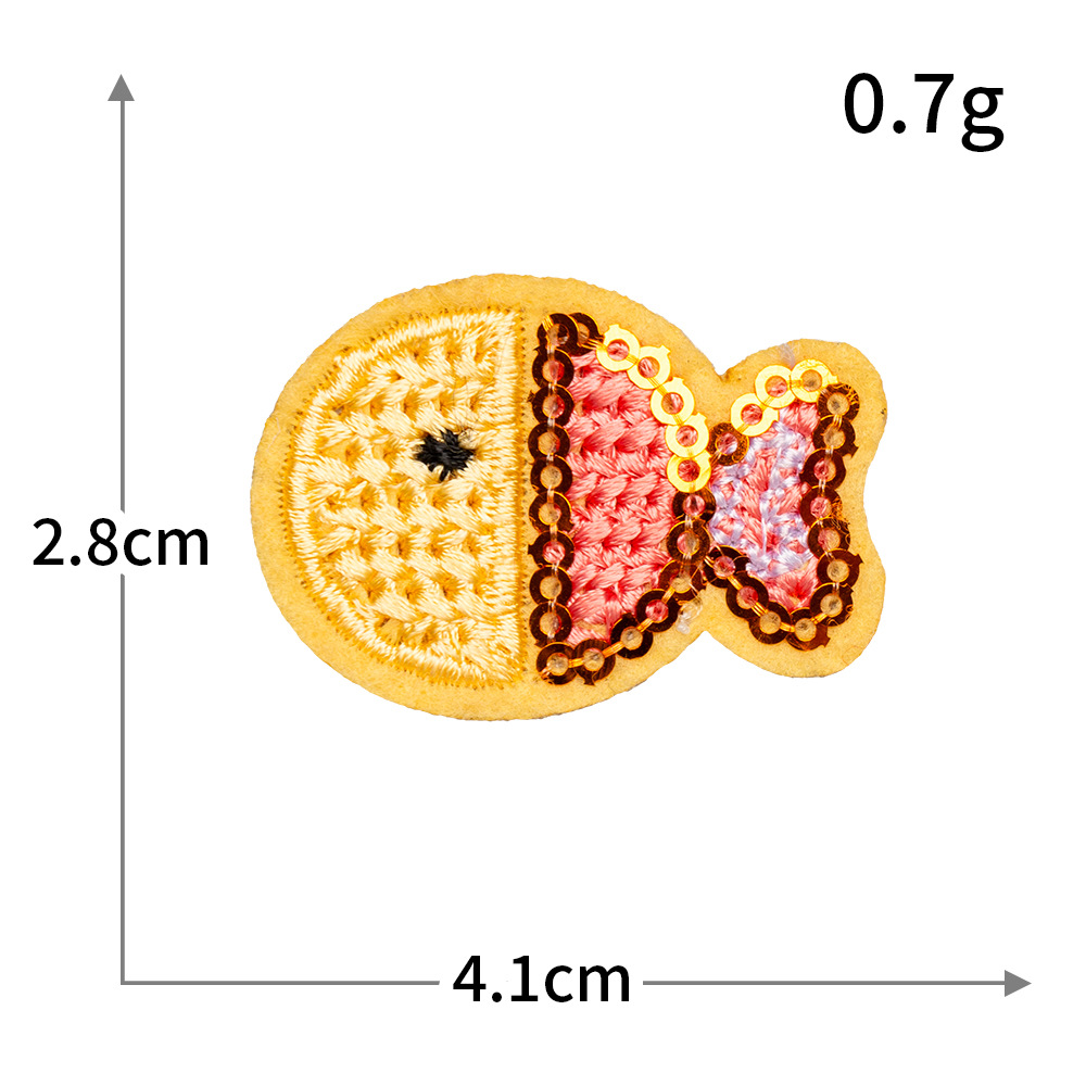 Bordado por computadora de tamaño pequeño, abeja, mariposa, pez, velero, bordado, pegatinas de tela, ropa sin costura, parches rotos, accesorios de ropa
