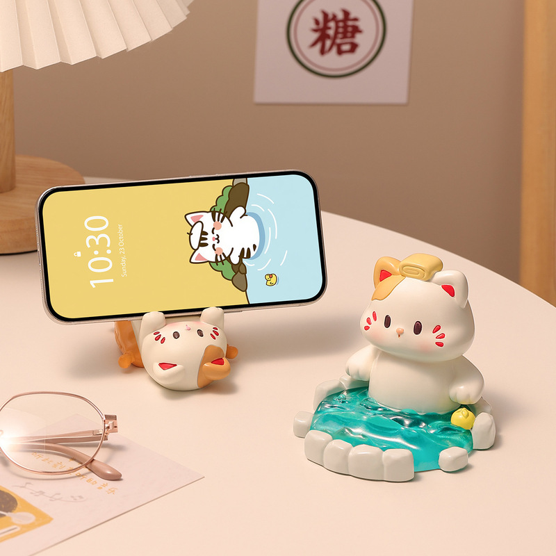 Creative Cartoon Cat Mobile Phone Holder Ornaments Office Desktop Decorations Cute Practical Gifts for Girls Creative Cartoon Cat Mobile Phone Holder Ornaments Office Desktop Decorations Cute Practical Gifts for Girls