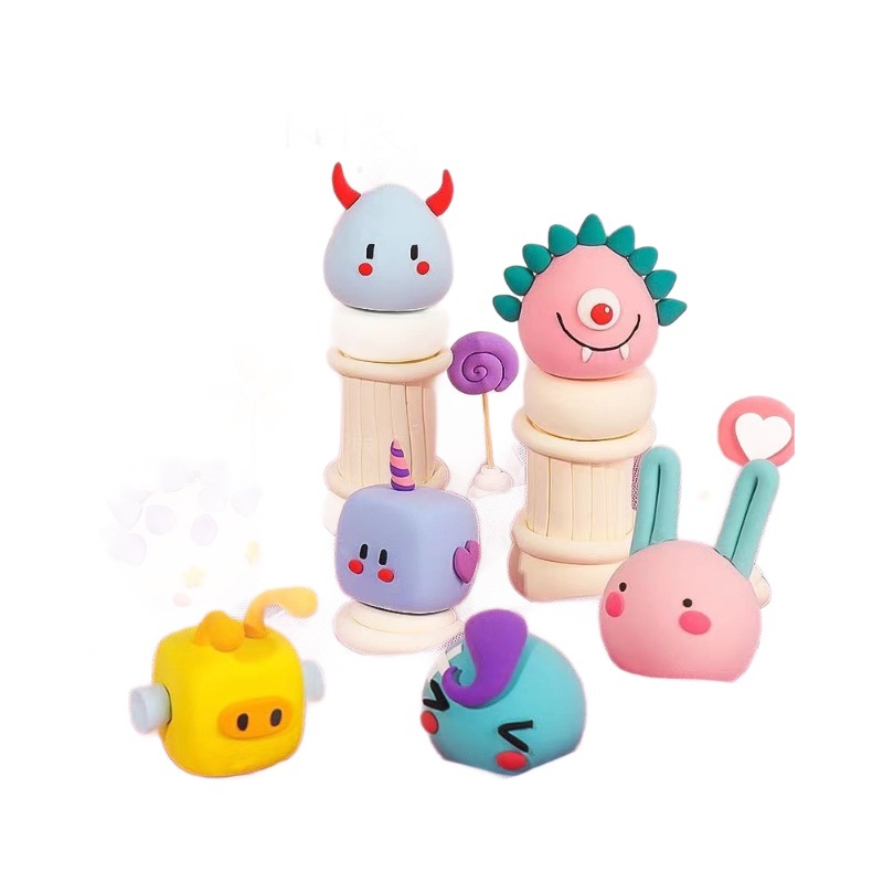 Atractiva caja de almacenamiento de arcilla, juego de bricolaje para niños, arcilla espacial, arcilla ultraligera para jardín de infantes, plastilina