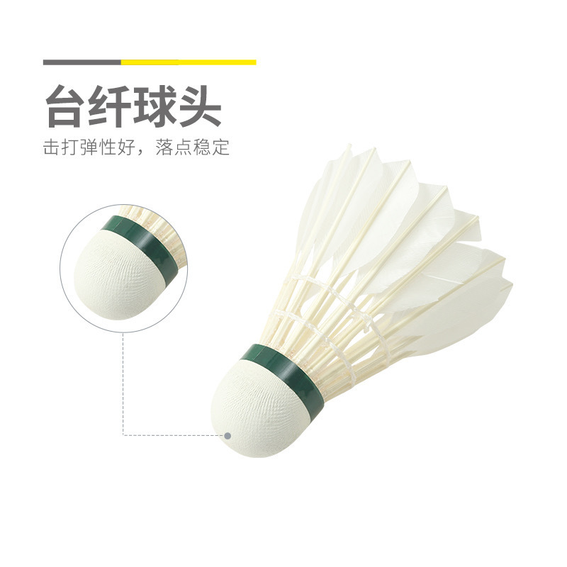 CHENGUANG 배드민턴 AST09904 GOOSE STRAIGHT 배드민턴 12 배럴 장착 충돌 테이블 섬유 볼 헤드 교육 및 엔터테인먼트 깃털