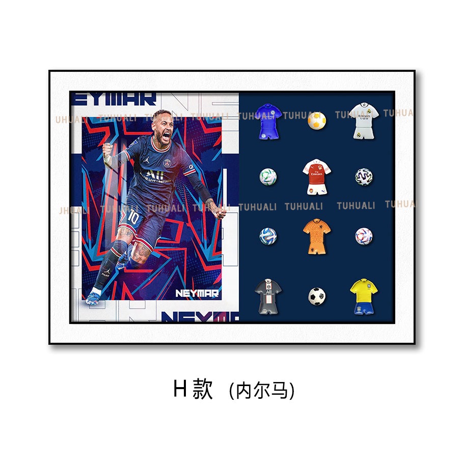 Sala de estar Entrada Niño Fútbol Decoración Pintura C Ronnell Ma Fútbol Estrella Colgante Pintura física tridimensional