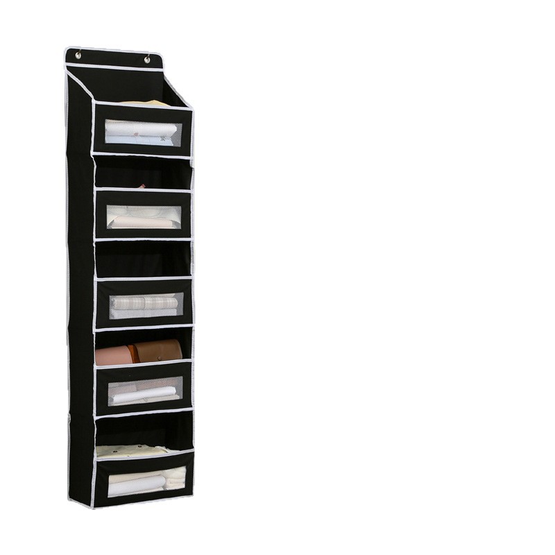 Bolsa colgante de almacenamiento detrás de la puerta Bolsa colgante de almacenamiento de gran capacidad montada en la pared Bolsa de artículos diversos de juguete multicapa plegable con ventana detrás de la puerta