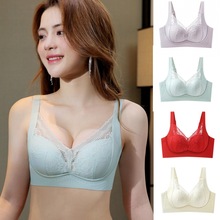 新款无痕无钢圈聚拢上托提拉调整型文胸罩收副乳性感蕾丝抹胸内衣