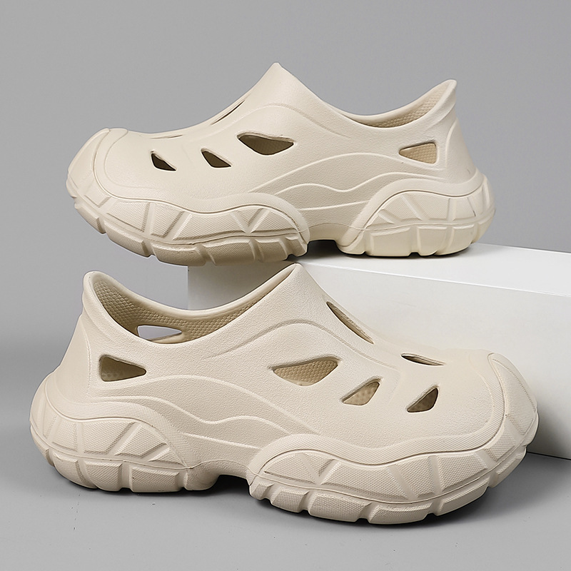 Baotou zapatillas para hombres de verano nuevo estilo de ropa exterior pisar mierda sensación deportiva juvenil agujero conducir sandálias de playa de tamaño grande