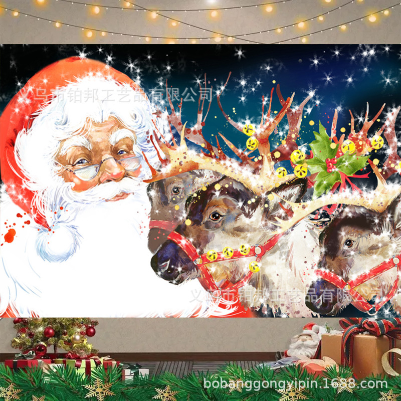 クロスボーダー新しいクリスマス背景布クリスマス装飾雰囲気アレンジメントドアカーテンバナー旗カスタマイズ|undefined